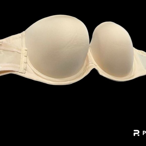Strapless Underwire Beige Padded Bra - size 38H - Picture 4 of 13